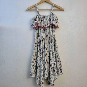 NWOT BCBGirls Floral Flowy Handkerchief Sundress: Lg: Ruffle Comfy Stretchy